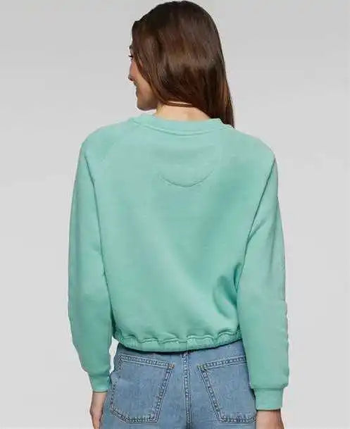 Lat 3528 Women’s Relaxed 3-end Boxy Fleece Crewneck Sweatshirt - Saltwater