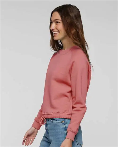 Lat 3528 Women’s Relaxed 3-end Boxy Fleece Crewneck Sweatshirt - Mauvelous