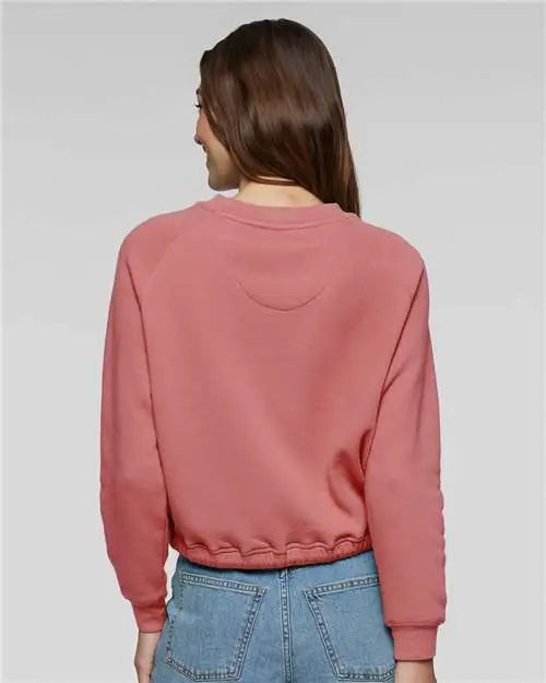 Lat 3528 Women’s Relaxed 3-end Boxy Fleece Crewneck Sweatshirt - Mauvelous