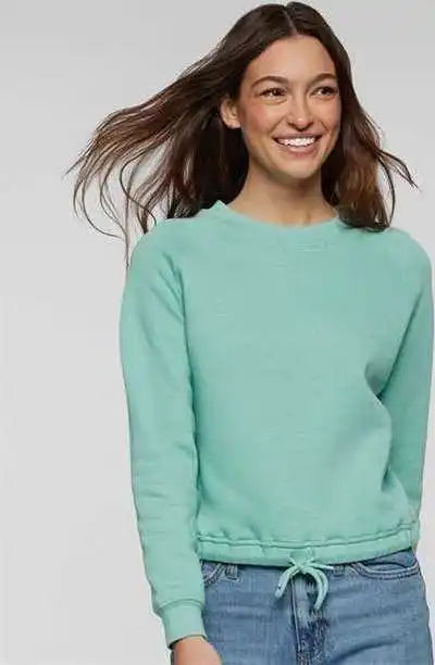 Lat 3528 Women’s Relaxed 3-end Boxy Fleece Crewneck Sweatshirt - Saltwater