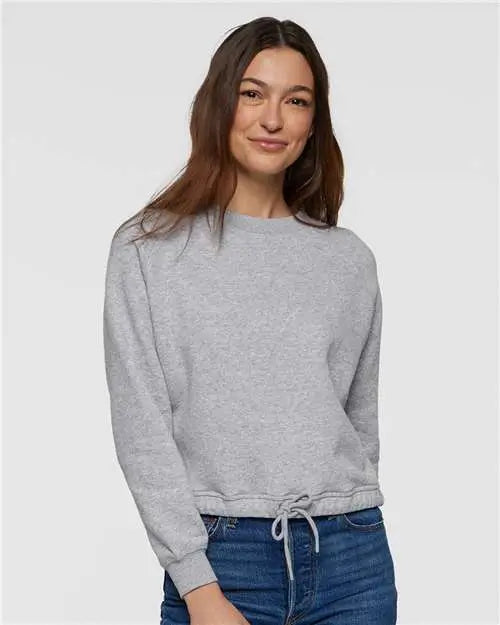 Lat 3528 Women’s Relaxed 3-end Boxy Fleece Crewneck Sweatshirt - Heather