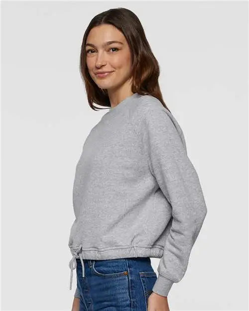 Lat 3528 Women’s Relaxed 3-end Boxy Fleece Crewneck Sweatshirt - Heather