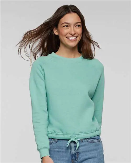 Lat 3528 Women’s Relaxed 3-end Boxy Fleece Crewneck Sweatshirt - Saltwater