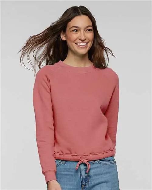Lat 3528 Women’s Relaxed 3-end Boxy Fleece Crewneck Sweatshirt - Mauvelous