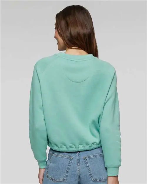 Lat 3528 Women’s Relaxed 3-end Boxy Fleece Crewneck Sweatshirt - Saltwater