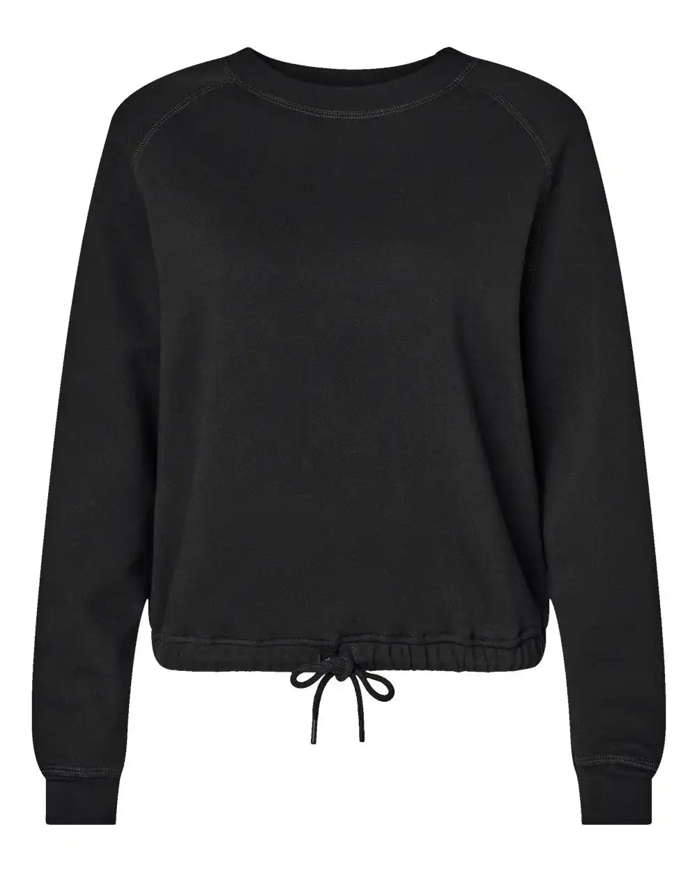 Lat 3528 Women’s Relaxed 3-end Boxy Fleece Crewneck Sweatshirt - Black - s