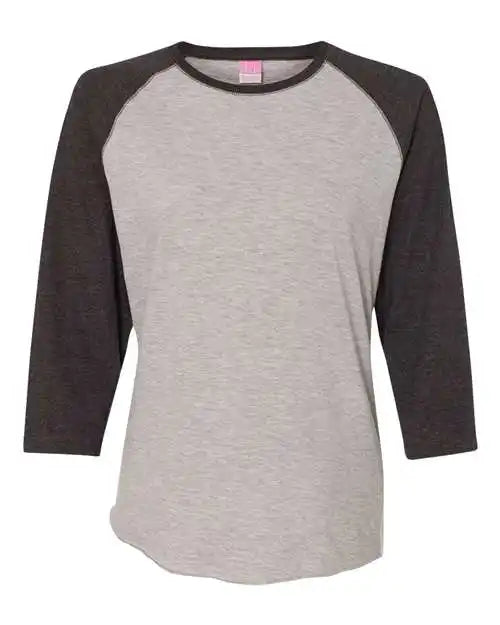 Lat 3530 Women’s Baseball Fine Jersey Three-quarter Sleeve Tee - Vintage Heather Smoke