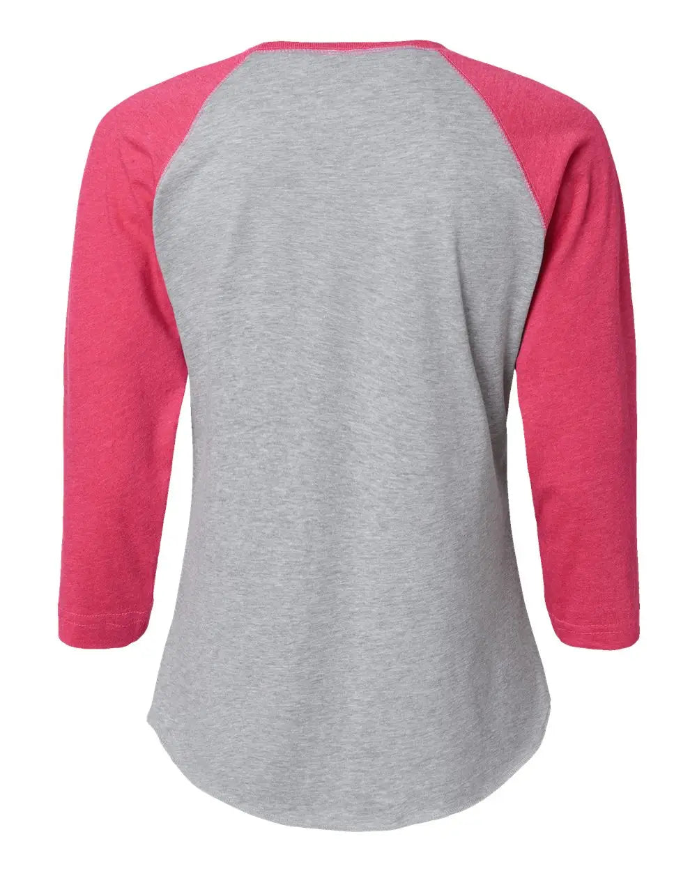 Lat 3530 Women’s Baseball Fine Jersey Three-quarter Sleeve Tee - Vintage Heather Hot Pink - s