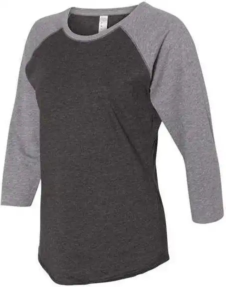 Lat 3530 Women’s Baseball Fine Jersey Three-quarter Sleeve Tee - Vintage Smoke Granite Heather
