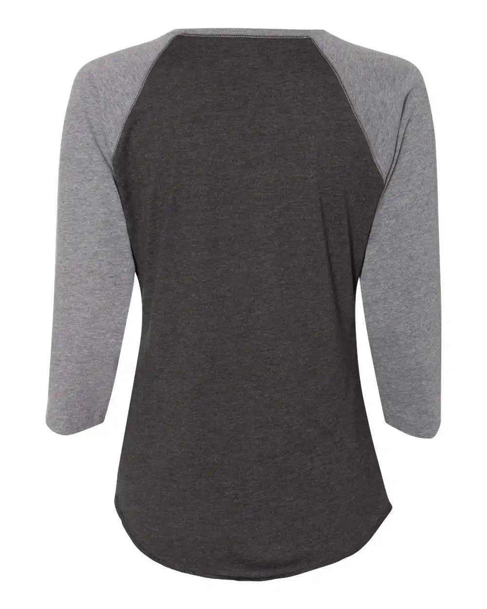 Lat 3530 Women’s Baseball Fine Jersey Three-quarter Sleeve Tee - Vintage Smoke Granite Heather - Smoke/ / s
