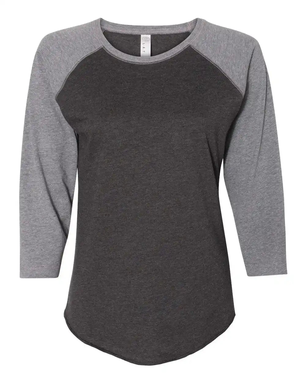Lat 3530 Women’s Baseball Fine Jersey Three-quarter Sleeve Tee - Vintage Smoke Granite Heather - Smoke/ / s