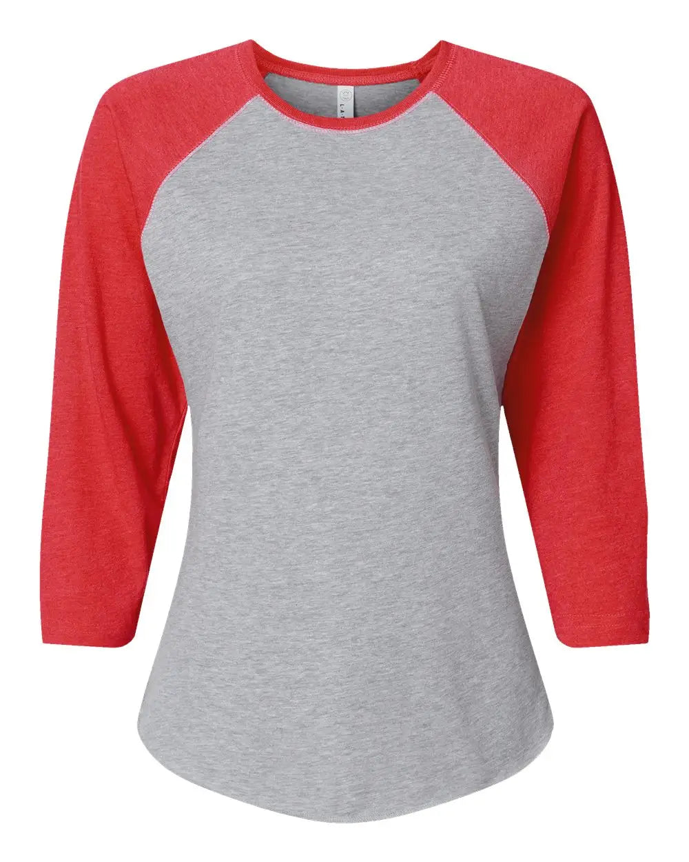Lat 3530 Women’s Baseball Fine Jersey Three-quarter Sleeve Tee - Vintage Heather Red - s