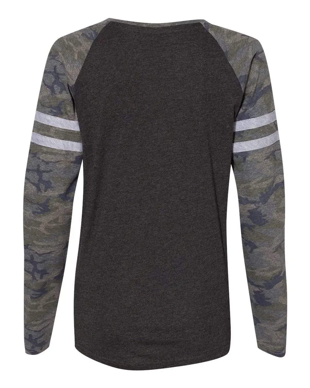 Lat 3534 Women’s Fine Jersey Mash Up Long Sleeve T-shirt - Vintage Smoke Camo
