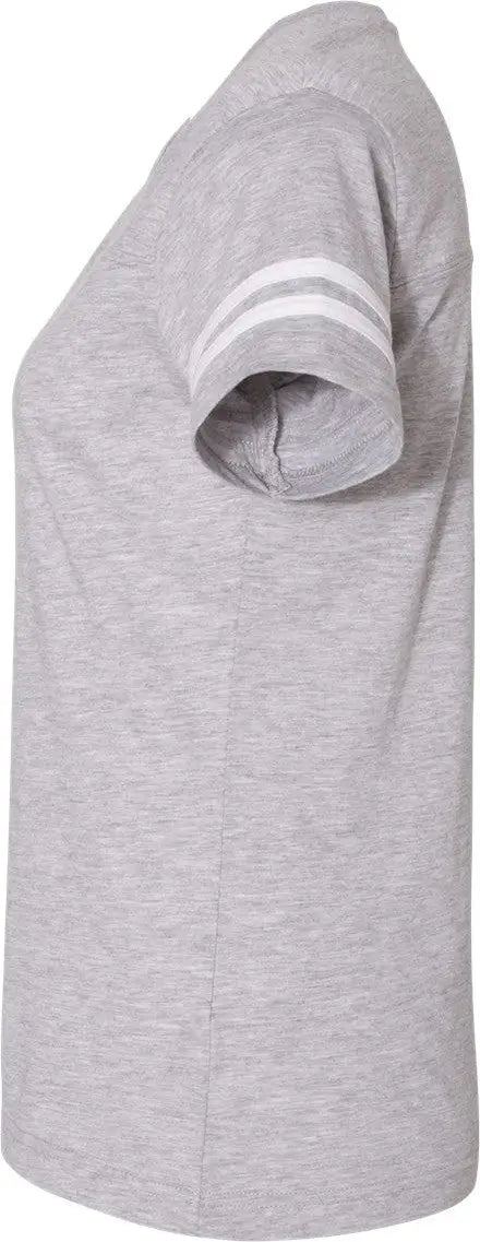 Lat 3537 Women’s Football V-neck Fine Jersey Tee - Vintage Heather White