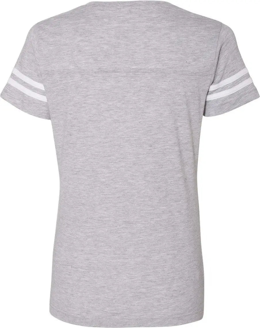 Lat 3537 Women’s Football V-neck Fine Jersey Tee - Vintage Heather White