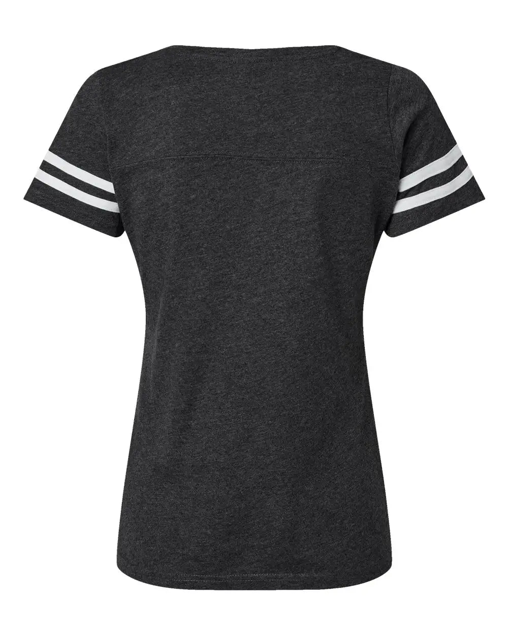 Lat 3537 Women’s Football V-neck Fine Jersey Tee - Vintage Smoke White
