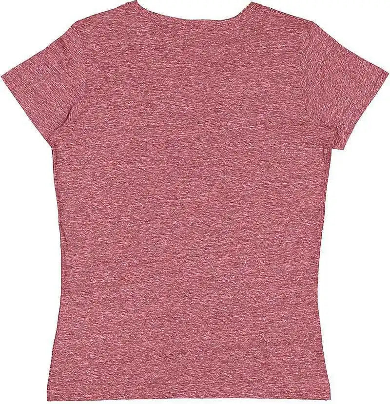 Lat 3591 Women’s Harborside Melange V-neck T-shirt - Burgundy