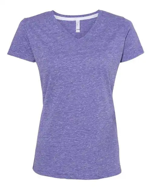 Lat 3591 Women’s Harborside Melange V-neck T-shirt - Purple