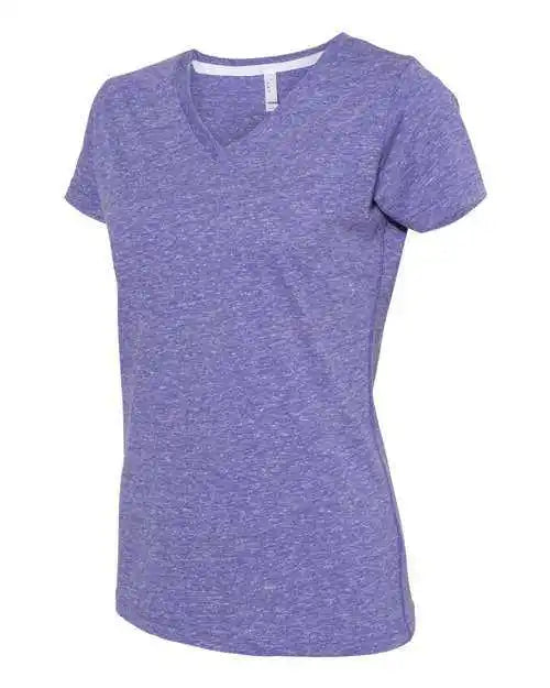 Lat 3591 Women’s Harborside Melange V-neck T-shirt - Purple