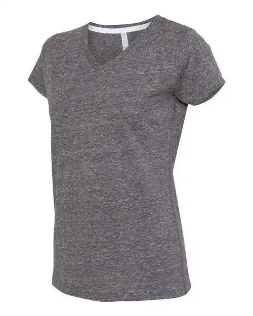 Lat 3591 Women’s Harborside Melange V-neck T-shirt - Smoke