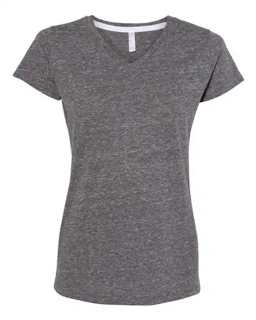 Lat 3591 Women’s Harborside Melange V-neck T-shirt - Smoke