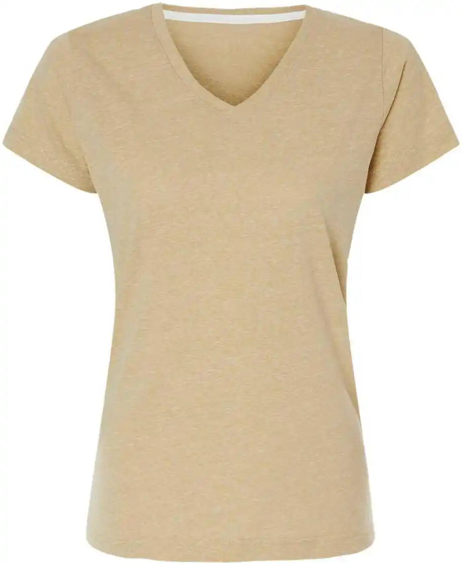 Lat 3591 Women’s Harborside Melange V-neck T-shirt - Stone
