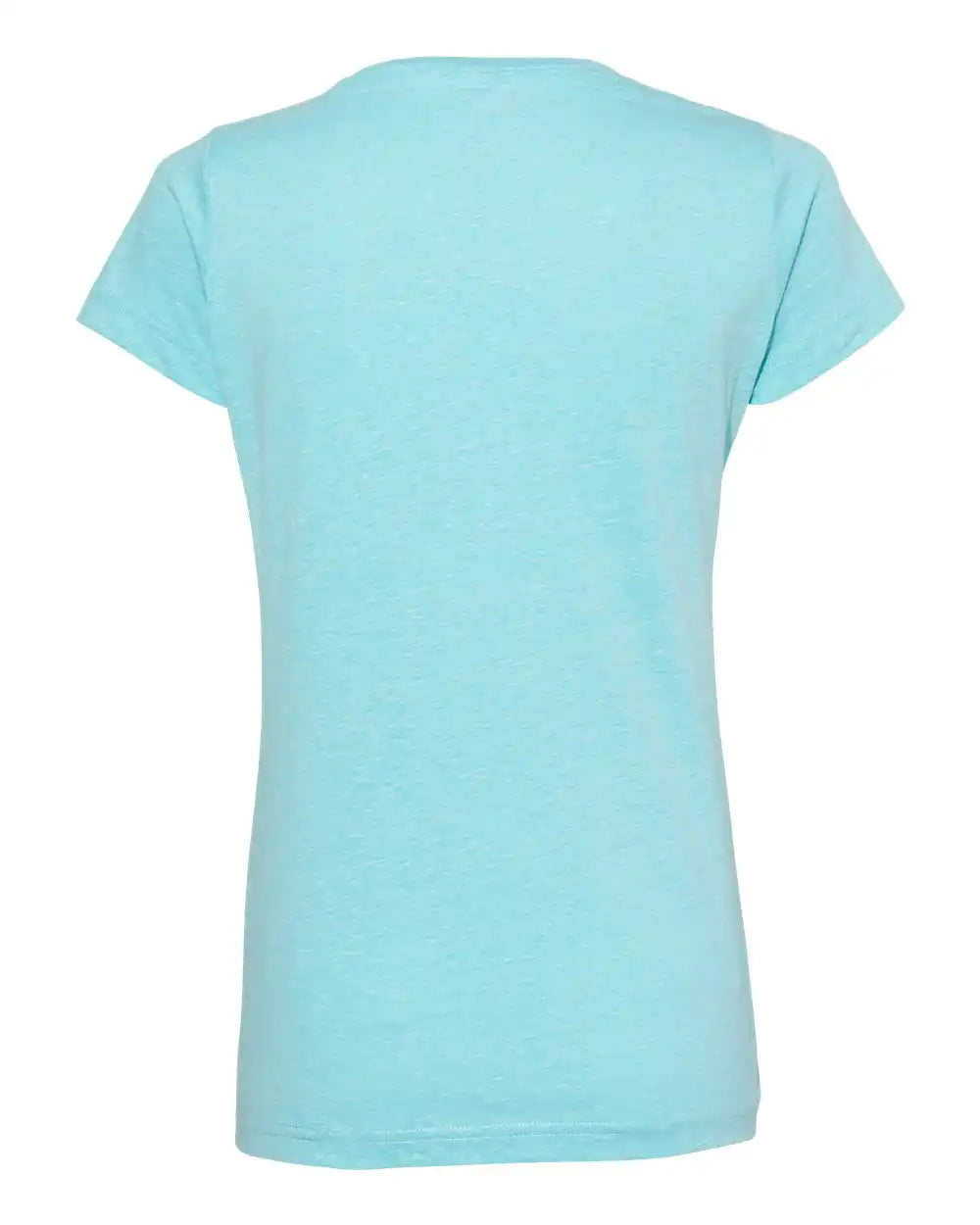 Lat 3591 Women’s Harborside Mélange V-neck Tee - Caribbean Melange - s