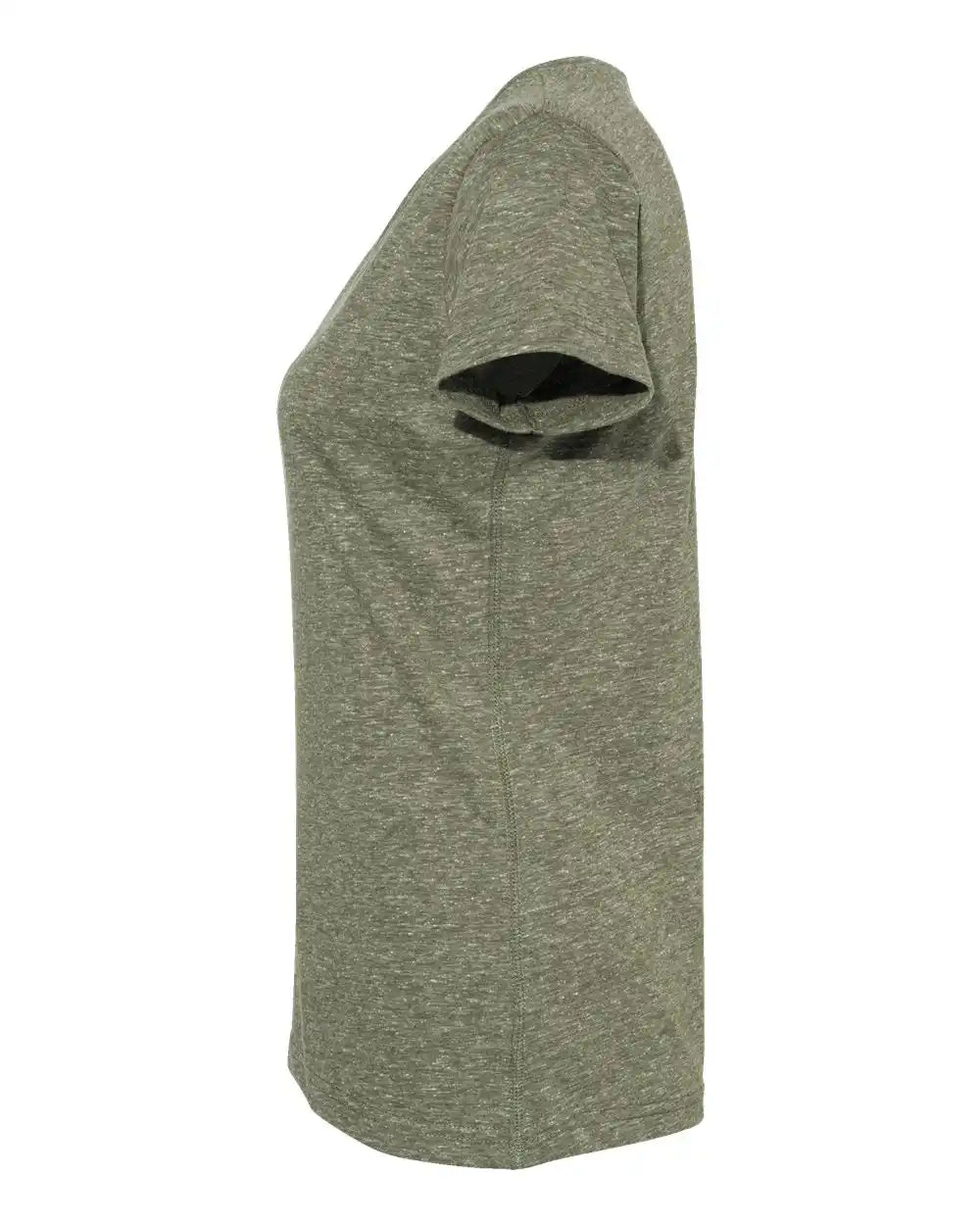 Lat 3591 Women’s Harborside Mélange V-neck Tee - Military Green Melange
