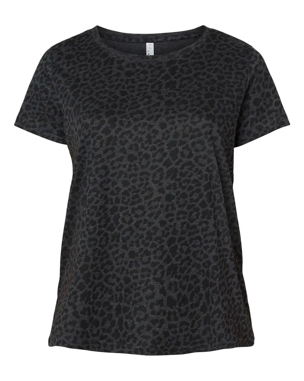 Lat 3816 Curvy Collection Women’s Fine Jersey Tee - Black Leopard - 1 - 14/16