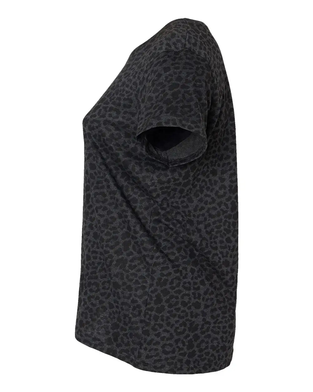 Lat 3816 Curvy Collection Women’s Fine Jersey Tee - Black Leopard