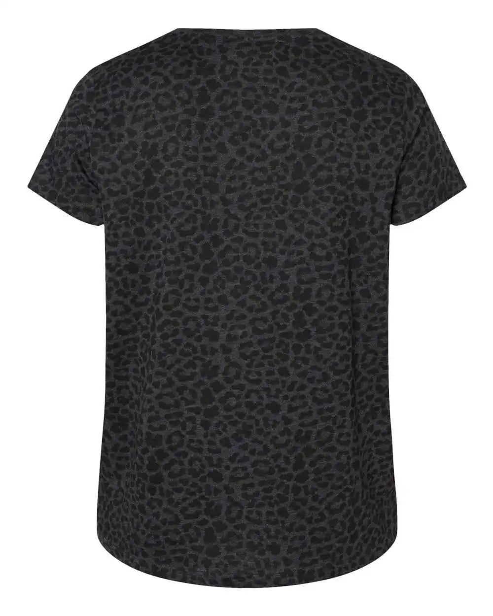Lat 3816 Curvy Collection Women’s Fine Jersey Tee - Black Leopard