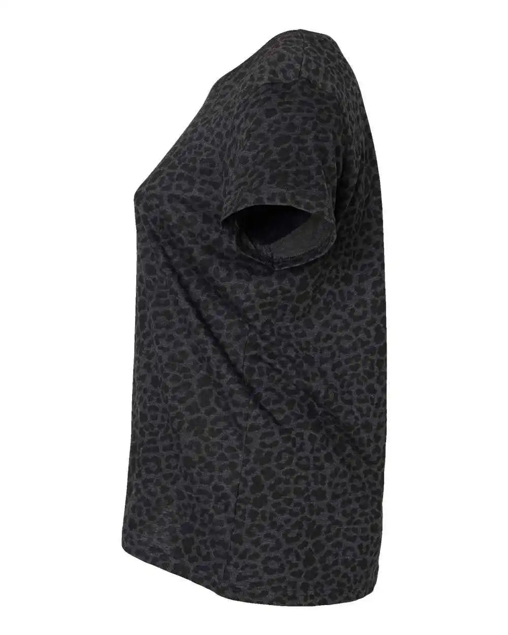 Lat 3816 Curvy Collection Women’s Fine Jersey Tee - Black Leopard