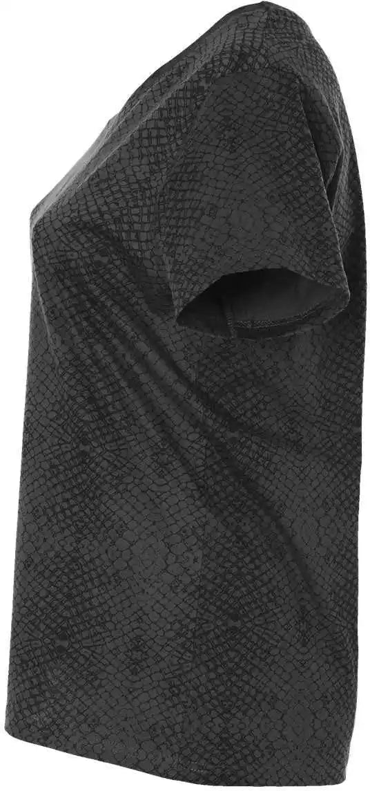 Lat 3816 Curvy Collection Women’s Fine Jersey Tee Black Reptile