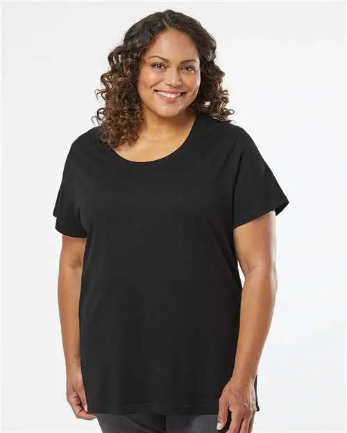 Lat 3816 Curvy Collection Women’s Fine Jersey Tee - Blended Black