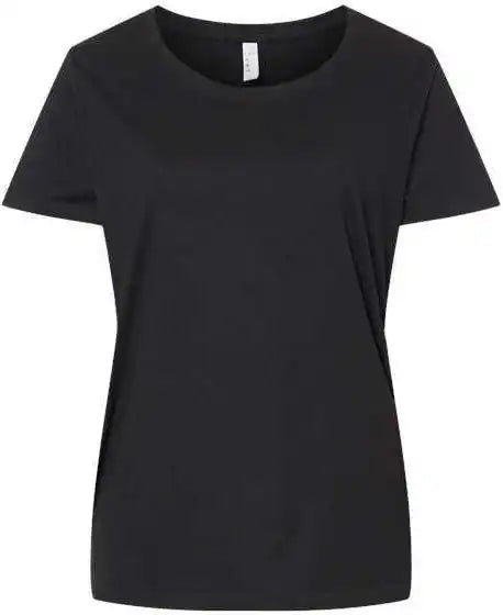Lat 3816 Curvy Collection Women’s Fine Jersey Tee - Blended Black