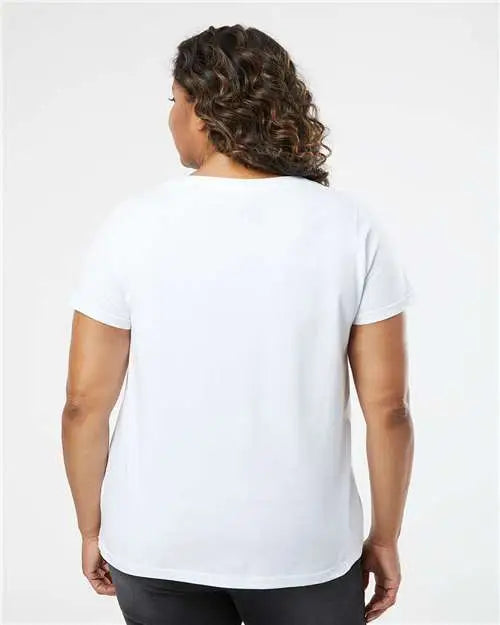 Lat 3816 Curvy Collection Women’s Fine Jersey Tee - Blended White