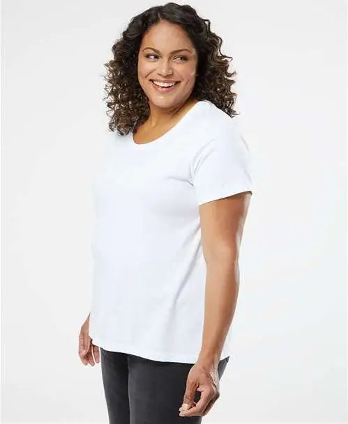 Lat 3816 Curvy Collection Women’s Fine Jersey Tee - Blended White