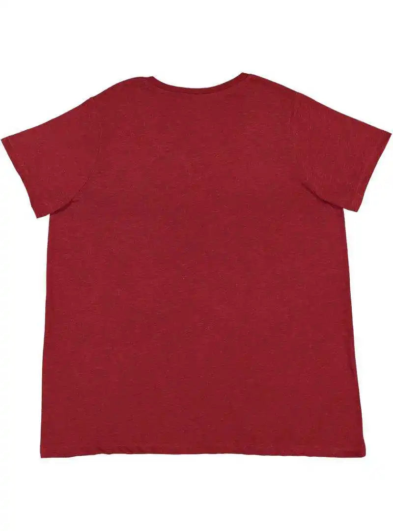 Lat 3816 Curvy Collection Women’s Fine Jersey Tee - Cardinal Blackout