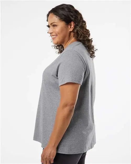 Lat 3816 Curvy Collection Women’s Fine Jersey Tee - Granite Heather