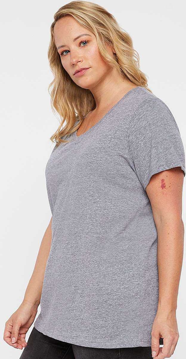 Lat 3816 Curvy Collection Women’s Fine Jersey Tee - Heather
