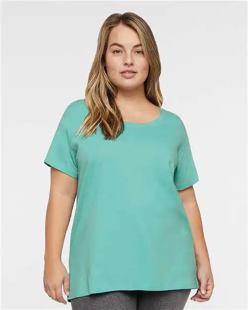 Lat 3816 Curvy Collection Women’s Fine Jersey Tee - Saltwater