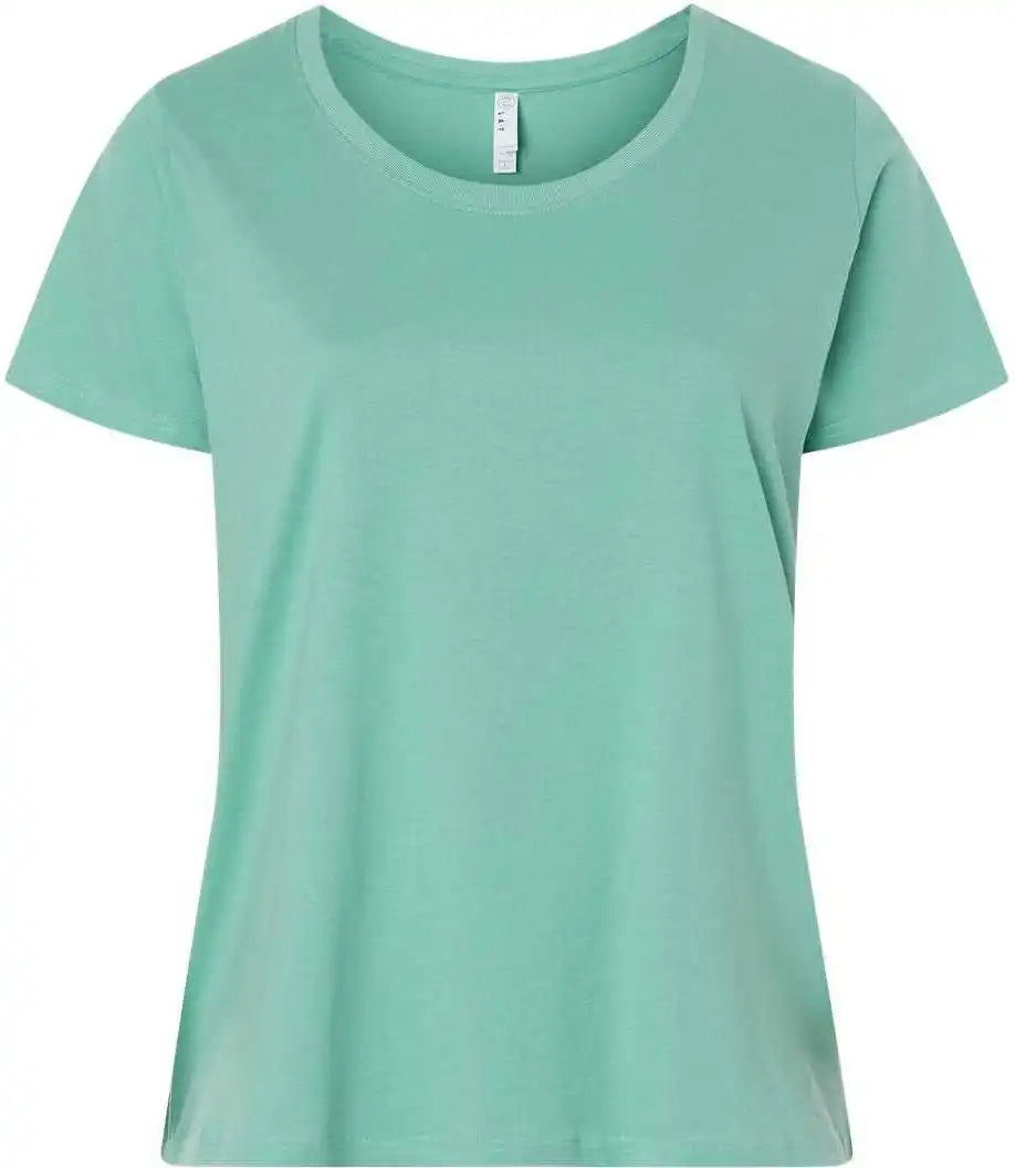 Lat 3816 Curvy Collection Women’s Fine Jersey Tee Saltwater