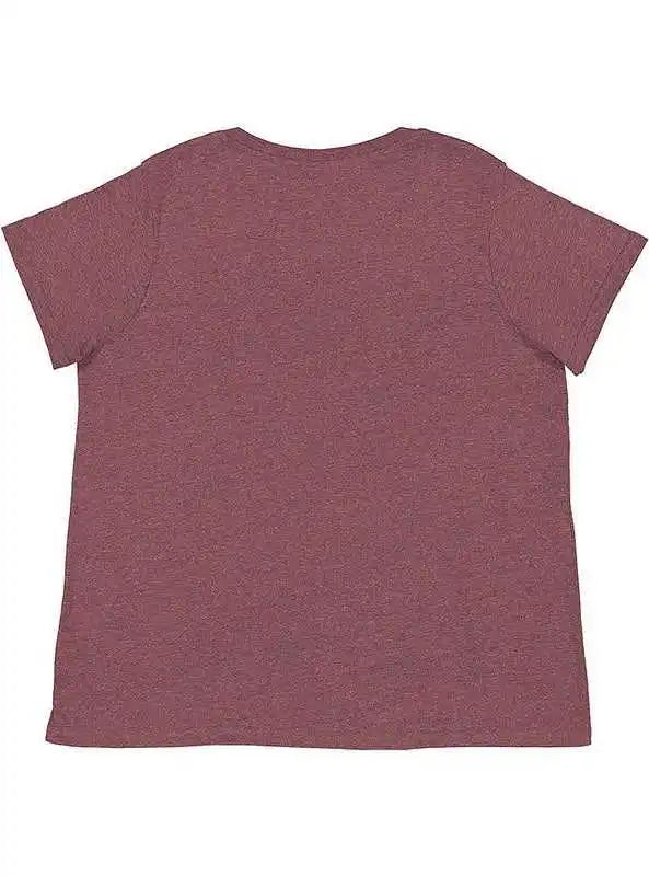 Lat 3816 Curvy Collection Women’s Fine Jersey Tee - Sangria Blackout
