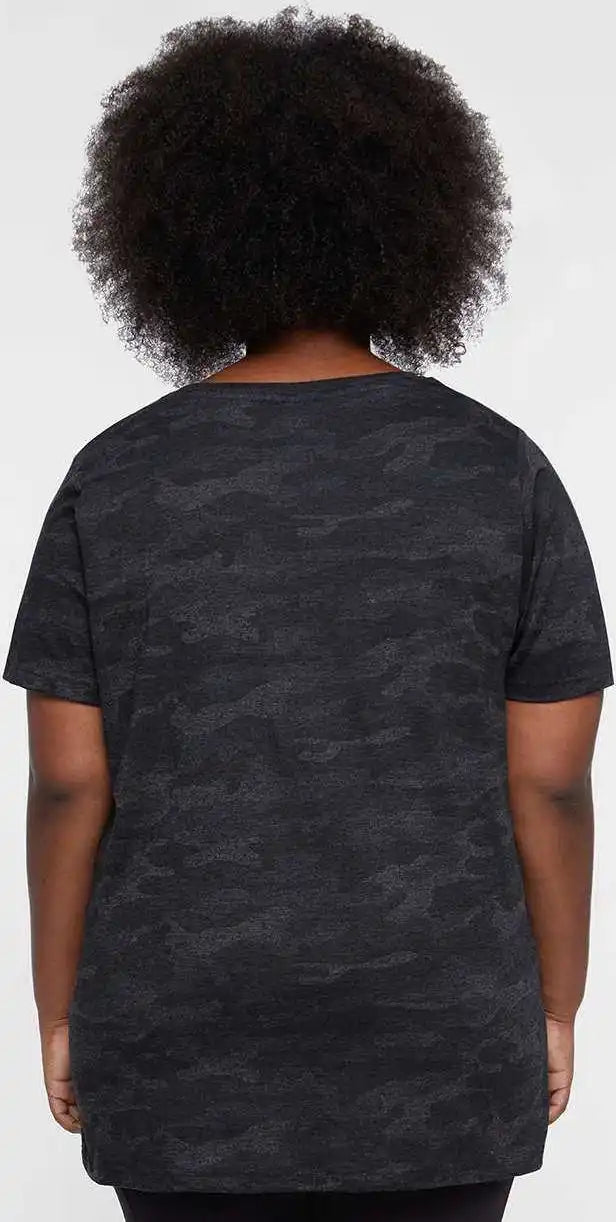 Lat 3816 Curvy Collection Women’s Fine Jersey Tee Storm Camo