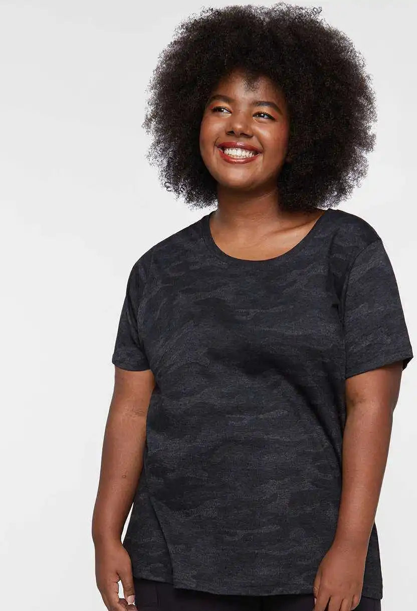 Lat 3816 Curvy Collection Women’s Fine Jersey Tee Storm Camo
