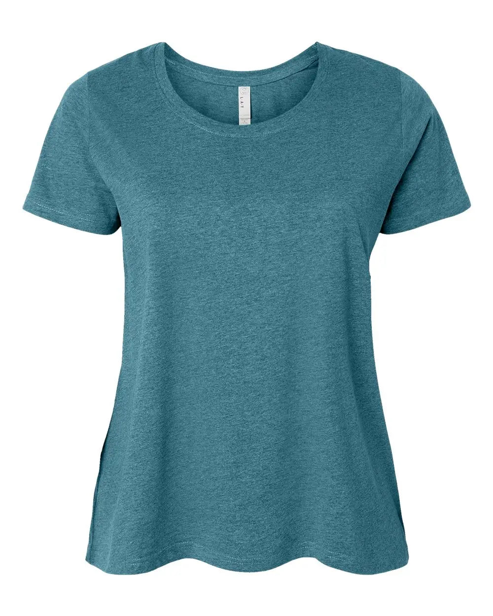Lat 3816 Curvy Collection Women’s Fine Jersey Tee - Surf Blackout - Aqua / 1 - 14/16