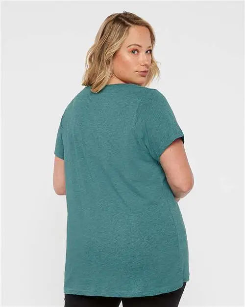 Lat 3816 Curvy Collection Women’s Fine Jersey Tee - Surf Blackout