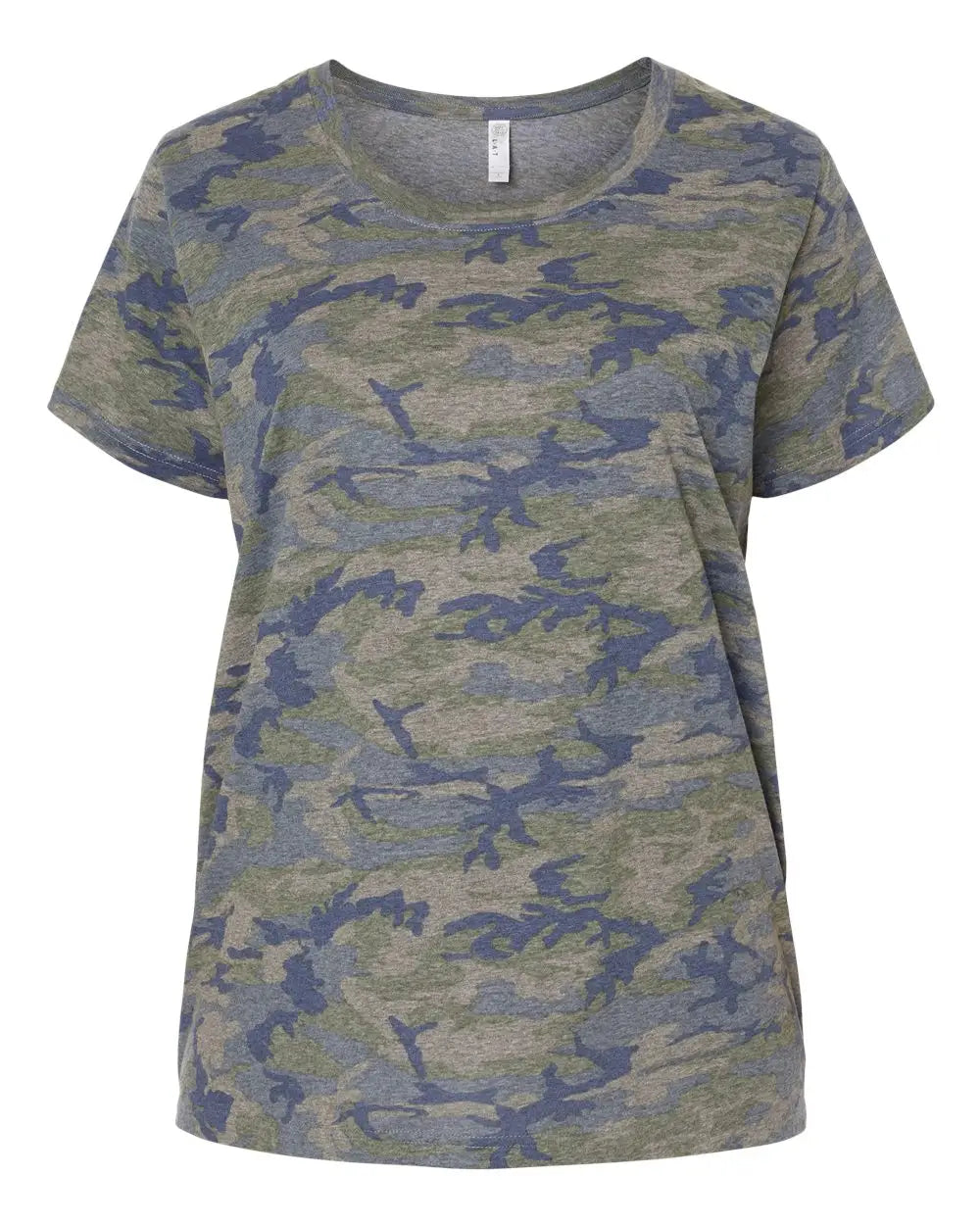 Lat 3816 Curvy Collection Women’s Fine Jersey Tee - Vintage Camo - Dark Gray / 1 - 14/16