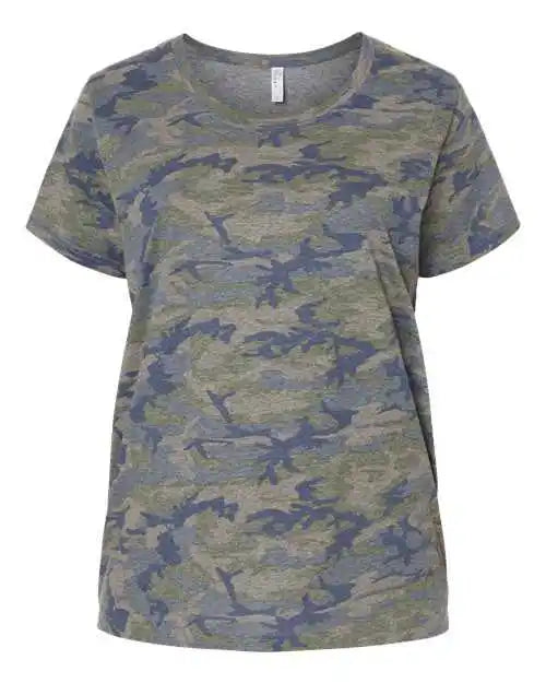 Lat 3816 Curvy Collection Women’s Fine Jersey Tee - Vintage Camo
