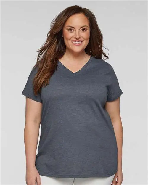 Lat 3816 Curvy Collection Women’s Fine Jersey Tee - Vintage Denim